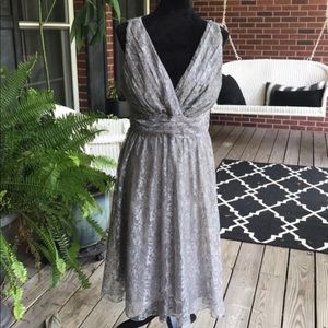 NWOT Gray/silver lace dress